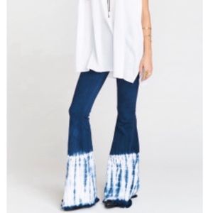 Mumu Blue Jeans Blue Flare Berkeley Bells Bell-Bottom 70’s Jeans Pants Size XS